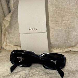 Prada Black Sunglasses with Cream Case
